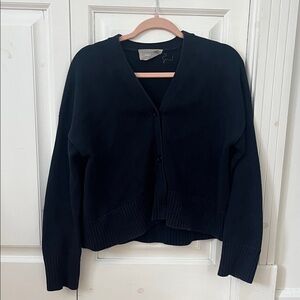 Everlane Black V-Neck Button Cardigan